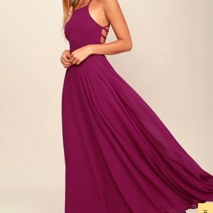 Lulus Strappy to be Here maxi dress XS magenta